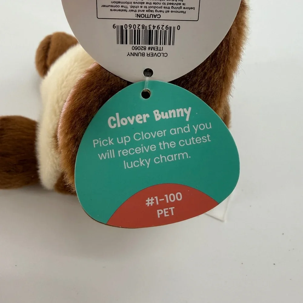 Aurora Palm Pals Clover Bunny Brown White Plush Stuffed Animal Toy 82060 NEW 5in